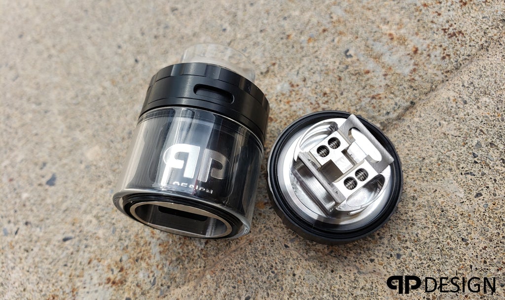 QP Design Juggerknot V2 28mm 5.5ML RTA Matte Black - Image 4