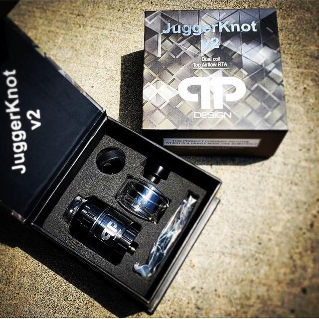 QP Design Juggerknot V2 28mm 5.5ML RTA Matte Black - Image 3