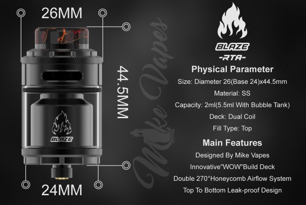 THC x Mike Vapes Blaze RTA 26mm SS - Image 7