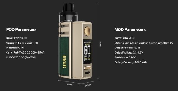 Voopoo Drag E60 60W 4,5ML Pod Kit - Image 4