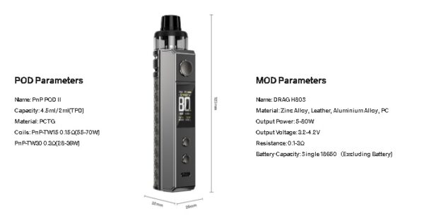 Voopoo Drag H80S 80W 4.5ML Pod Kit - Image 4
